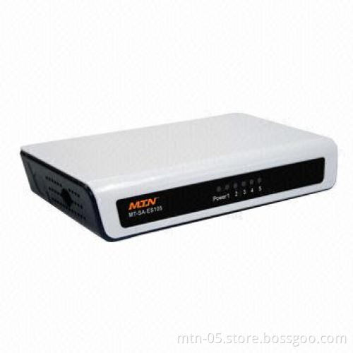 5-port Ethernet Switch, Power of 9V/0.5A, Sized 149.5 x 89 x 27mm